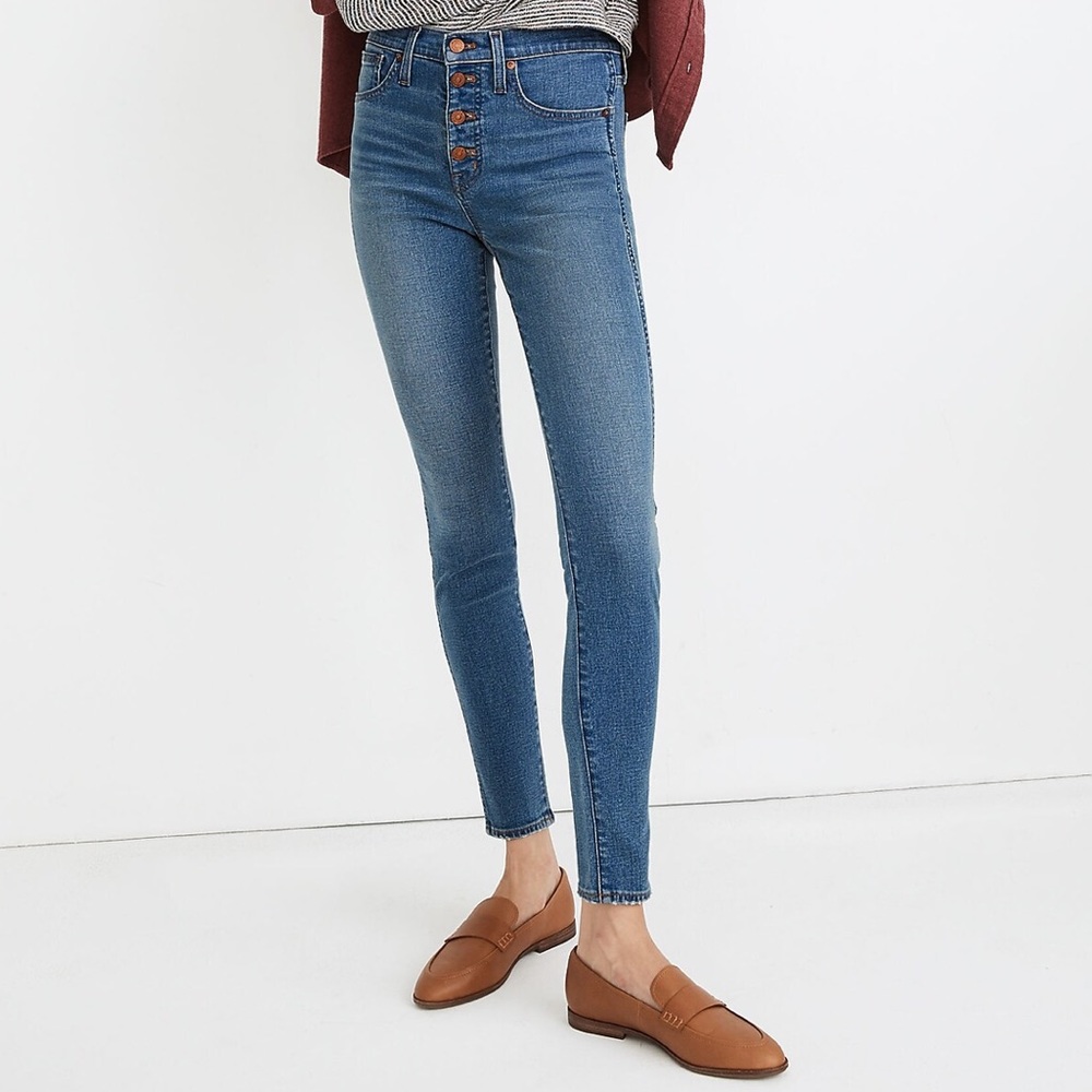 Madewell 10” High-Rise Skinny Jean with Button Front